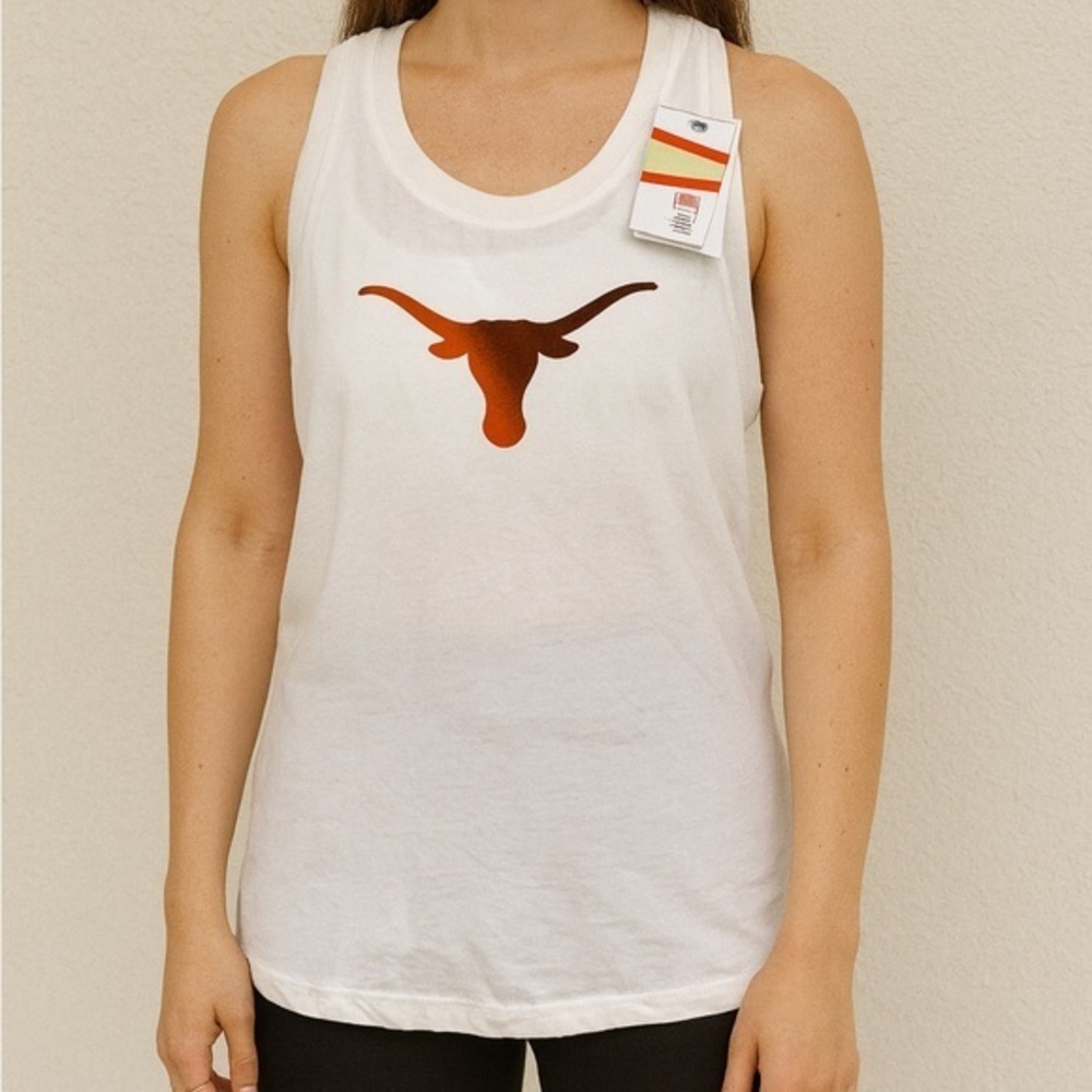 Nike University of Texas Longhorns Tank Top White Size L 100% Cotton